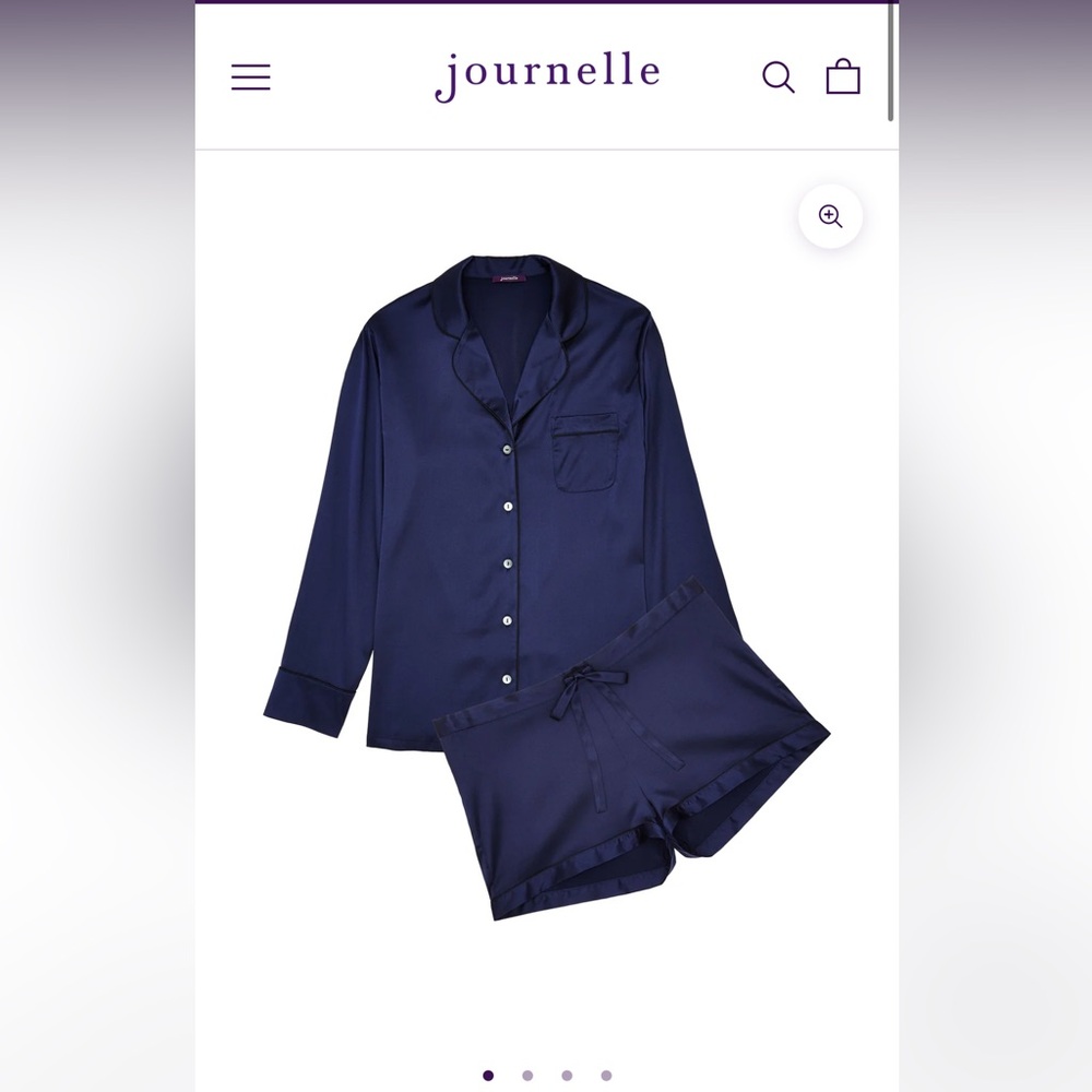 Journelle Navy Satin Pajama Set